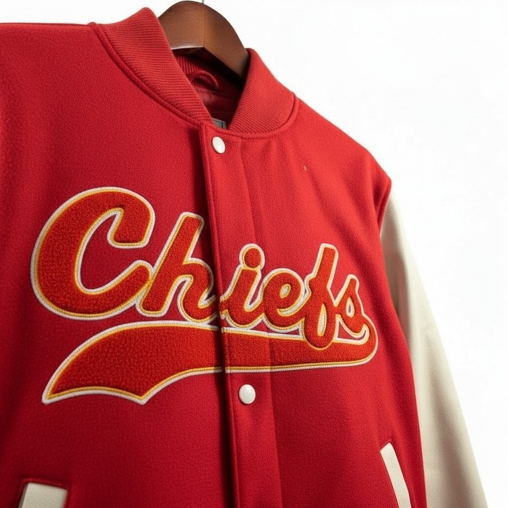 Starter Kansas City Chiefs Varsity Jacket – Quilted Lined, Embroidered Men's Med - Picture 3 of 7